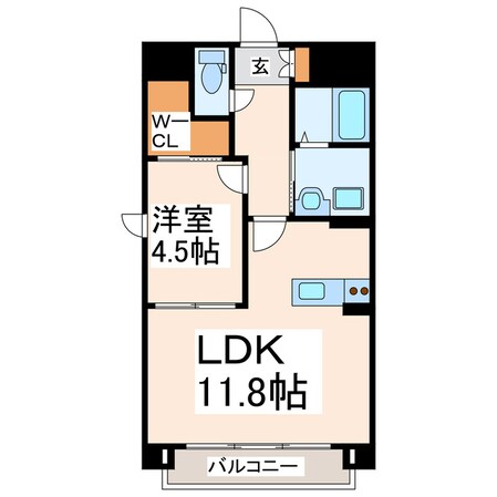 O-heドリュー熊本駅前の物件間取画像